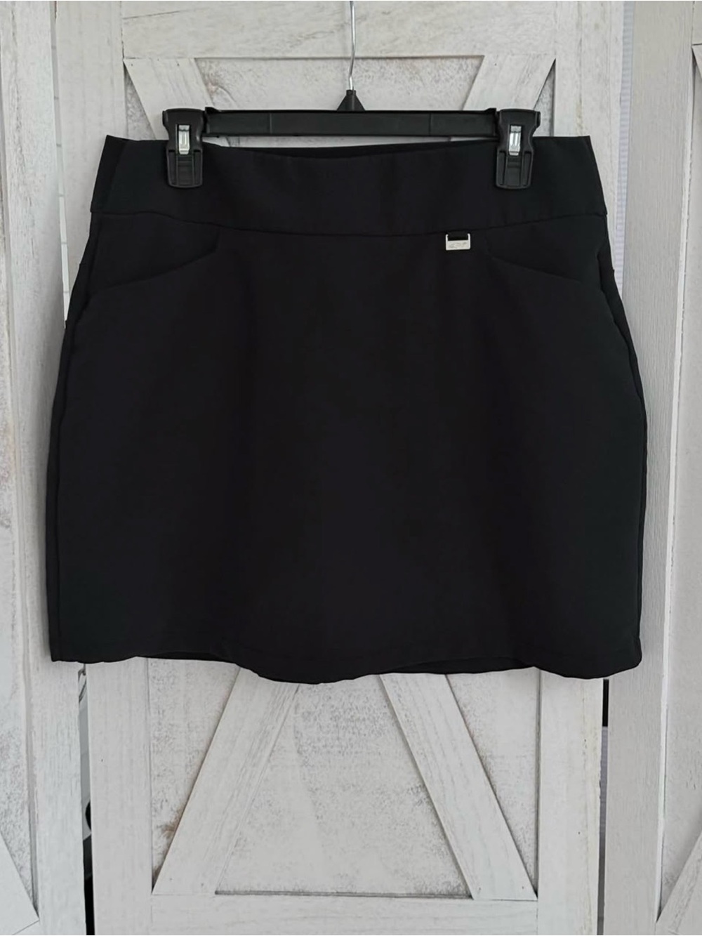 Greg Norman Collection Black Stretch Mini Skirt